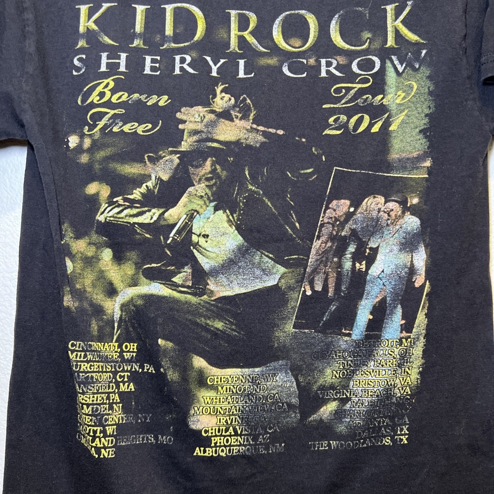Kid Rock Sheryl Crow TShirt Born Free 2011 Tour Black Small - Picture 6 of 6